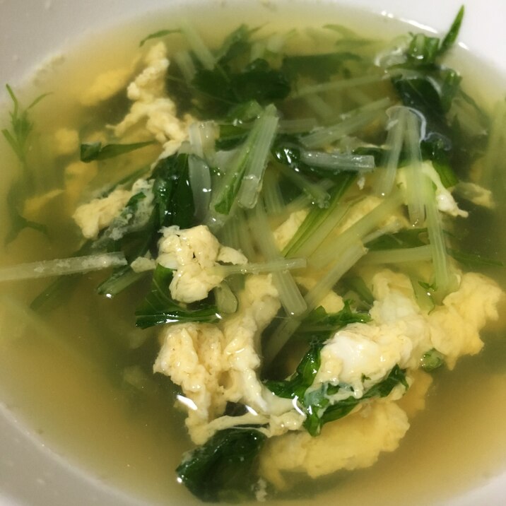 水菜と卵のスープ